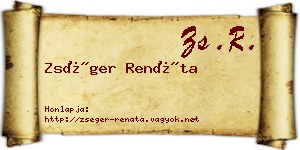 Zséger Renáta névjegykártya